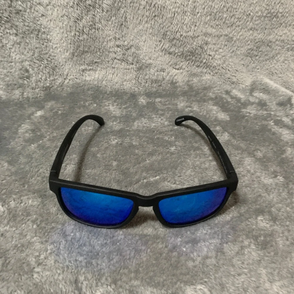 Foster Grant Polarized Sunglasses Black Blue Mirror YMA 1803 BLK BLU MIR POL
